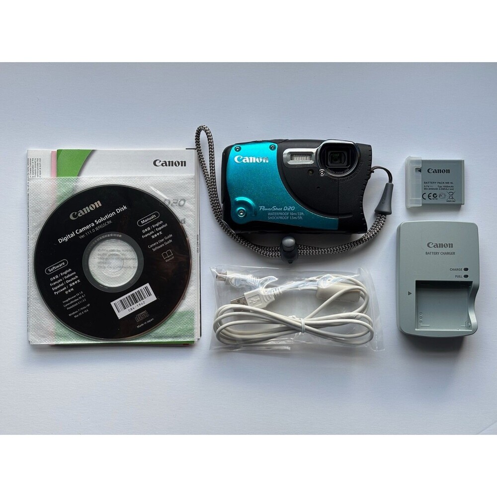 Canon PowerShot D20 12.1MP Digital Camera - Blue READ DESCRIPTION
